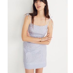 Madewell Tie-Strap Gingham Dress